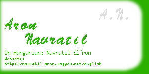 aron navratil business card